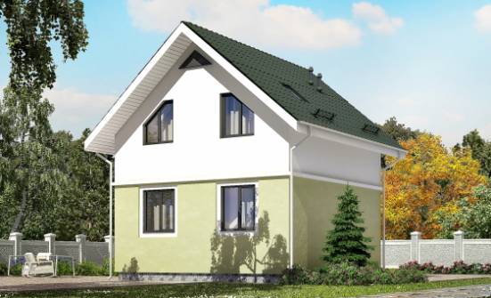 070-001-П Проект двухэтажного дома мансардой, компактный дом из пеноблока Кызыл | Проекты домов от House Expert