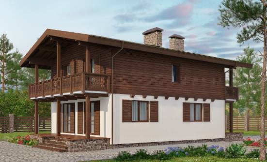 150-016-Л Проект двухэтажного дома с мансардой, экономичный домик из теплоблока, Кызыл