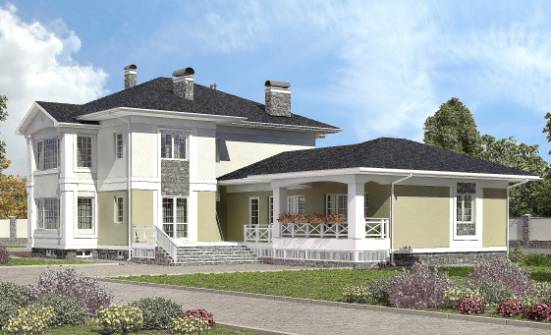 620-001-Л Проект трехэтажного дома и гаражом, огромный загородный дом из теплоблока, Кызыл