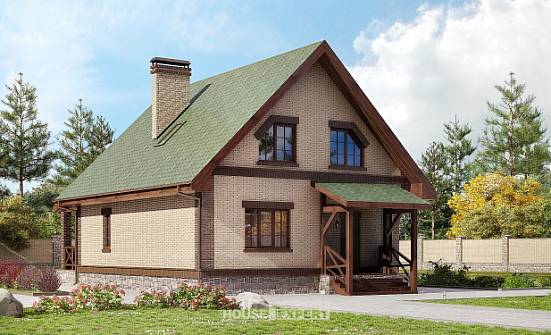 160-011-П Проект двухэтажного дома мансардой, простой домик из бризолита, Кызыл
