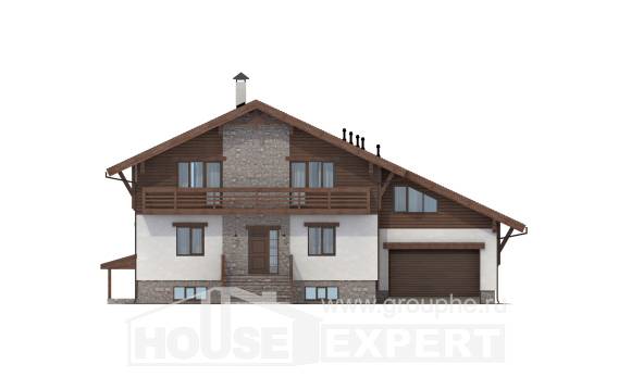 420-001-П Проект трехэтажного дома с мансардным этажом и гаражом, классический дом из кирпича, Кызыл
