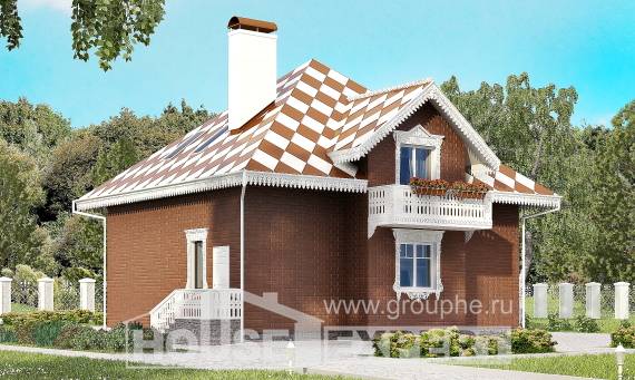 155-003-Л Проект двухэтажного дома, гараж, бюджетный загородный дом из поризованных блоков, Кызыл