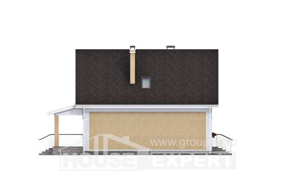 130-004-П Проект двухэтажного дома мансардный этаж, недорогой коттедж из твинблока, Кызыл
